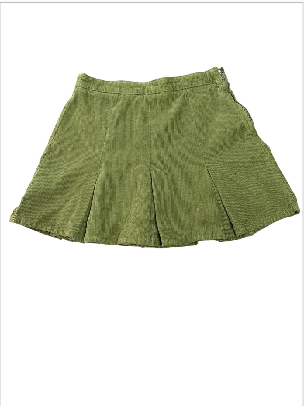 BDG Olive Green Corduroy Pleated Skirt Size:M